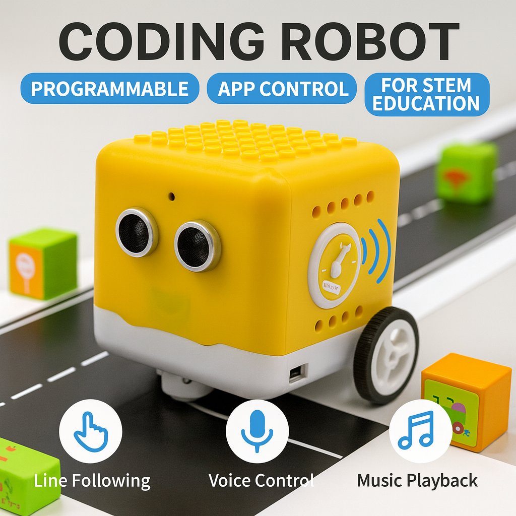 Microbit Robot - Kidsbits Programmierbarer Roboter-Kit, Codierroboter +28 Projekte,