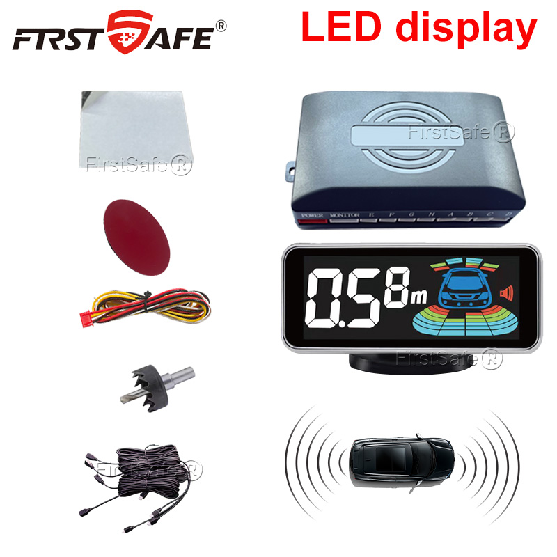 Infrared Obstacle Sensor - Multi-Radar-Parksensor-Set mit LED-Hintergrundbeleuchtung, Mehrsprachiger Sprachausgabe, Rückfahrdetektor,