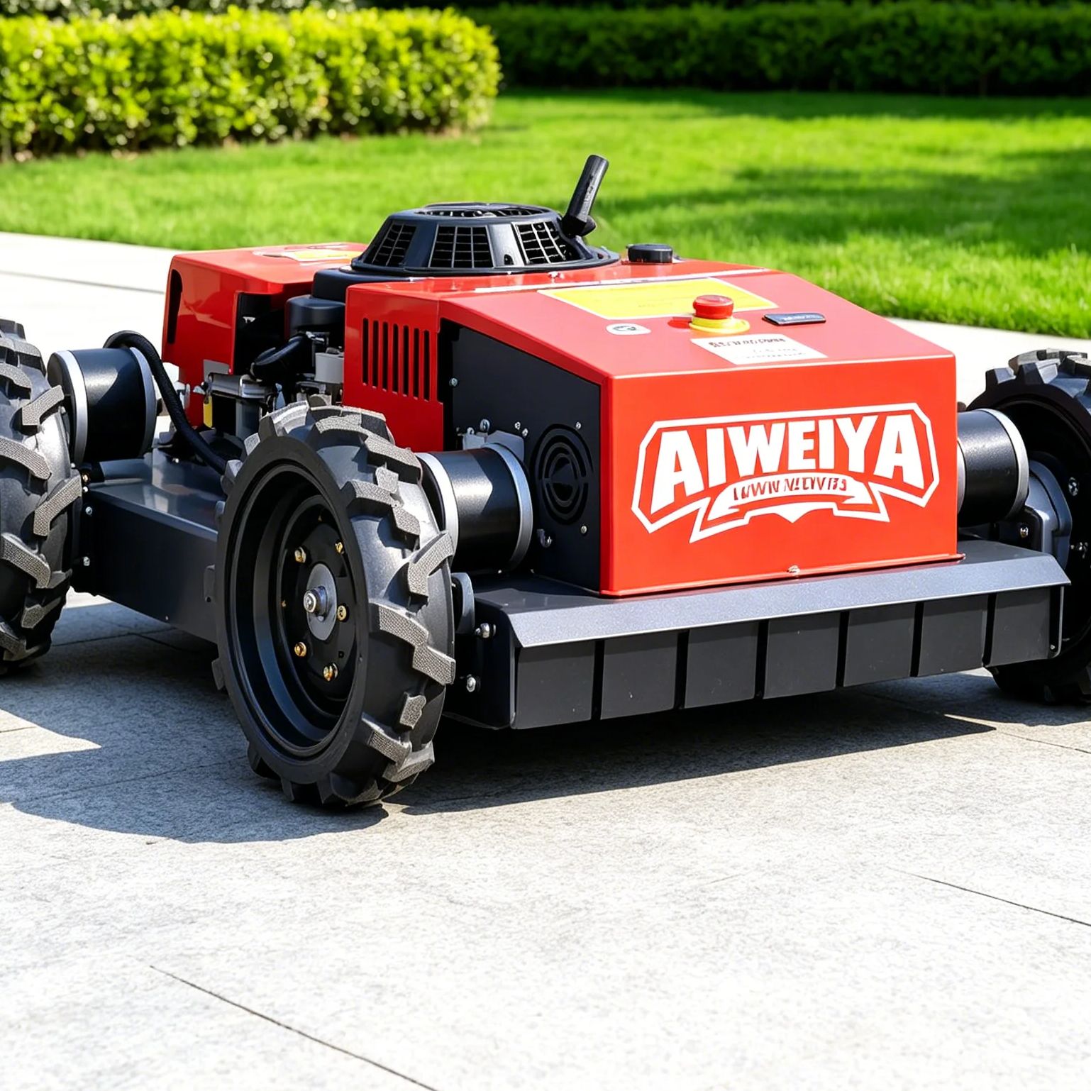 Robot Wheel - Kundenspezifischer Rasenmähroboter mit Allradantrieb, ferngesteuert, Schlegelmäher,