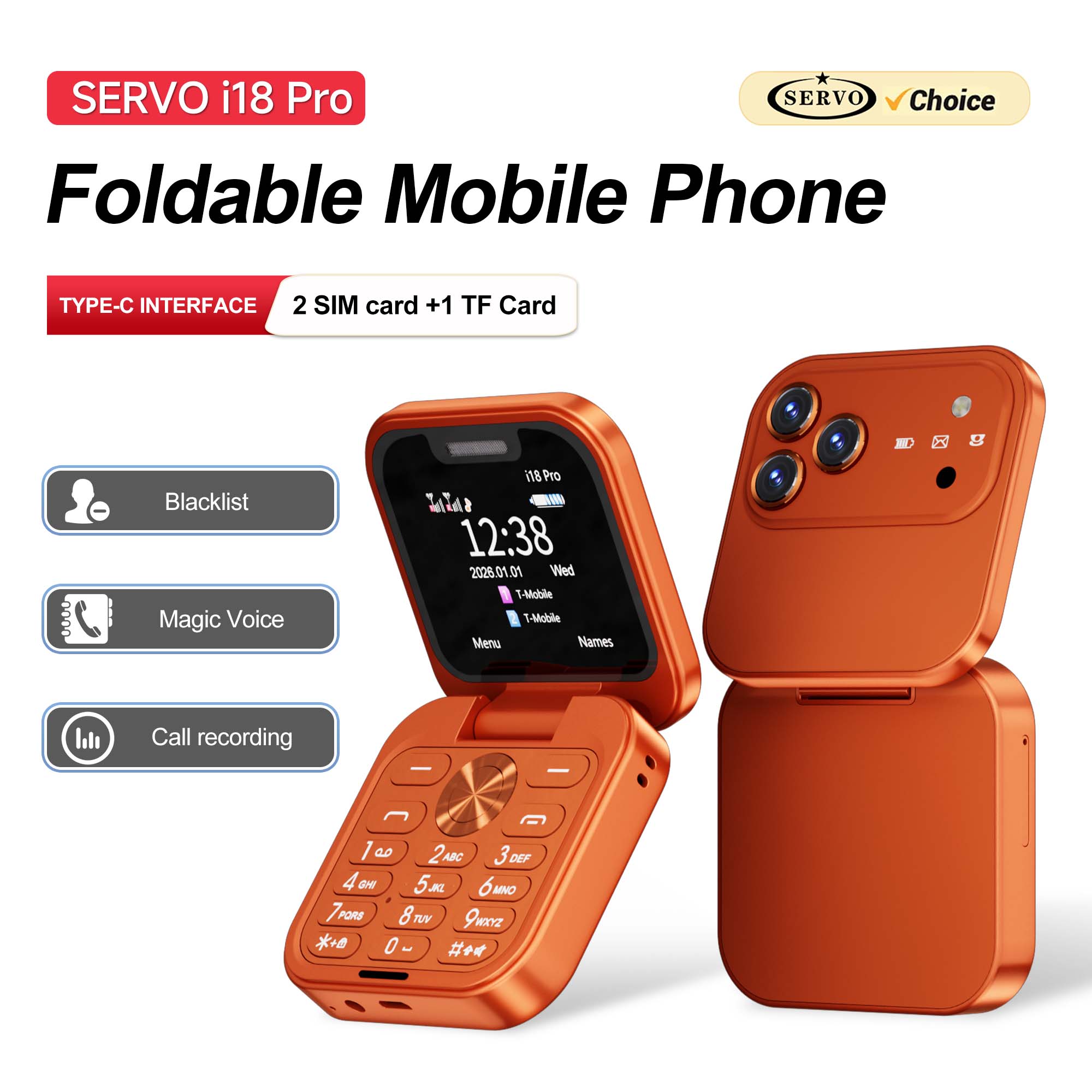 Servo Pan Tilt - SERVO I18 PRO Klappbares Mobiltelefon 1,77