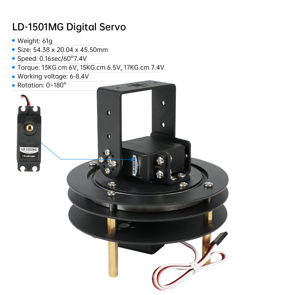 Hiwonder Unmontiertes 2-DURF-P – Pan Tilt Bracket Bewertung und Preis