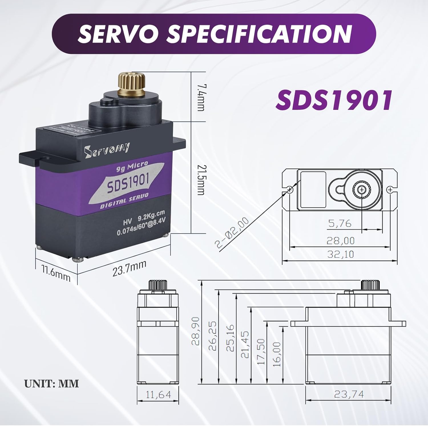 SERVOMY-SDS1901 Digital 9G Mic – Servo Sg90 Bewertung und Preis
